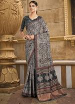 Gajji Silk Black Wedding Wear Hand Work Saree